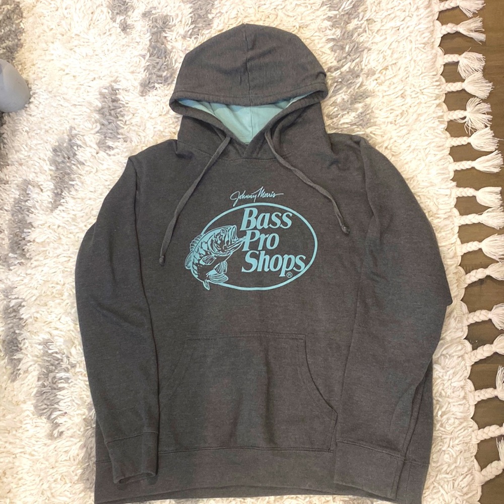 Dark grey and teal Bass Pro Shop Hoodie
